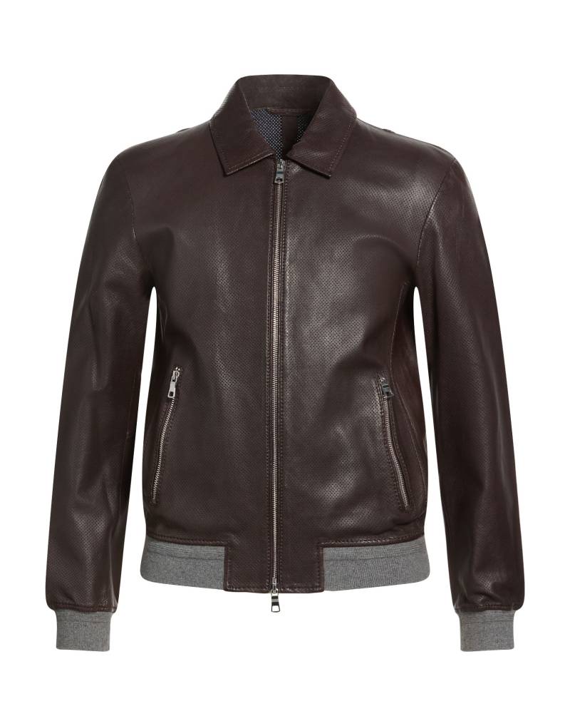 THE JACK AND JACKIE LEATHERS Jacke & Anorak Herren Dunkelbraun von THE JACK AND JACKIE LEATHERS