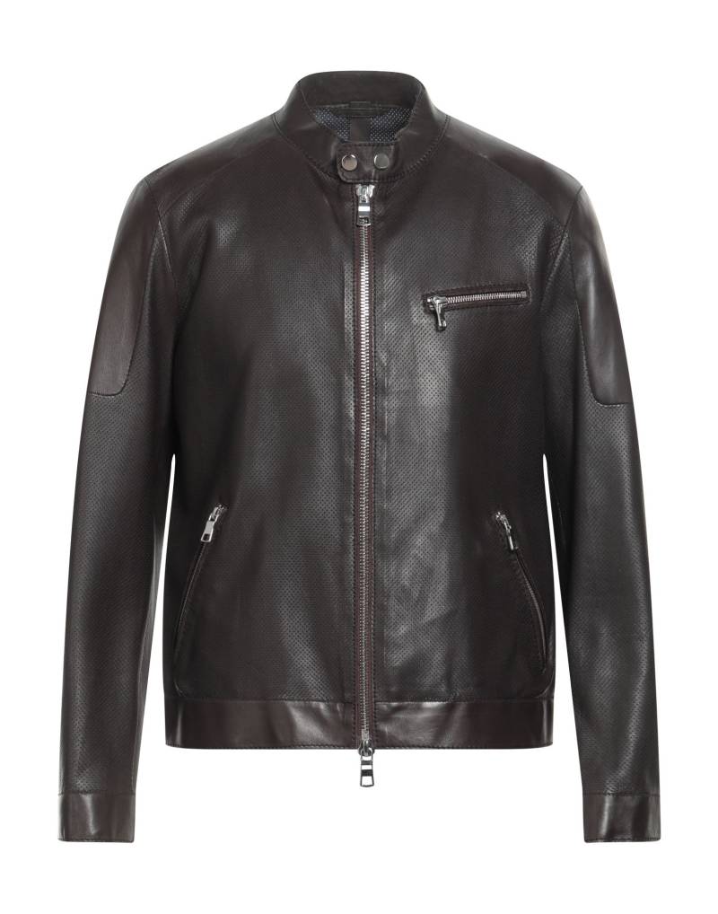 THE JACK AND JACKIE LEATHERS Jacke & Anorak Herren Dunkelbraun von THE JACK AND JACKIE LEATHERS