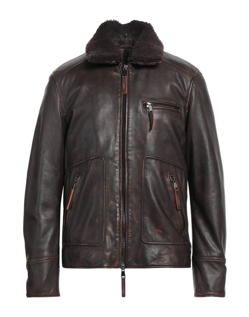 THE JACK AND JACKIE LEATHERS Jacke & Anorak Herren Dunkelbraun von THE JACK AND JACKIE LEATHERS