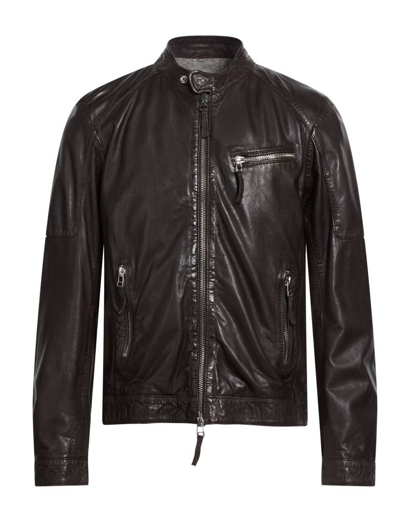 THE JACK AND JACKIE LEATHERS Jacke & Anorak Herren Dunkelbraun von THE JACK AND JACKIE LEATHERS