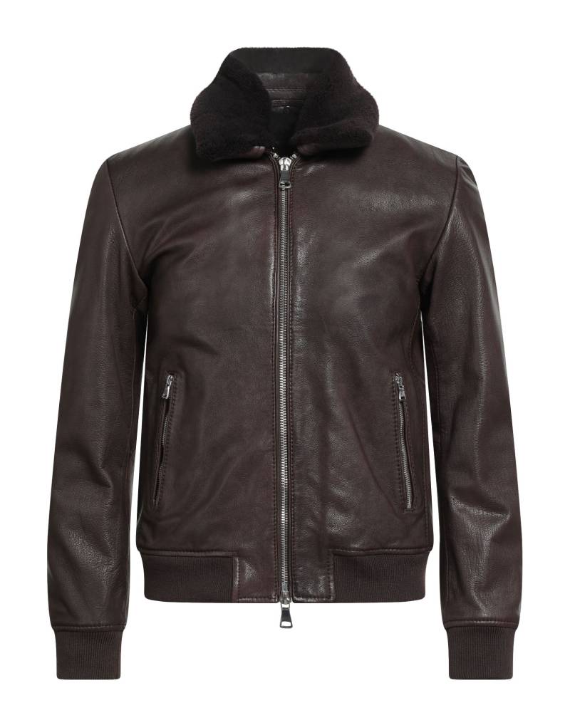 THE JACK AND JACKIE LEATHERS Jacke & Anorak Herren Dunkelbraun von THE JACK AND JACKIE LEATHERS