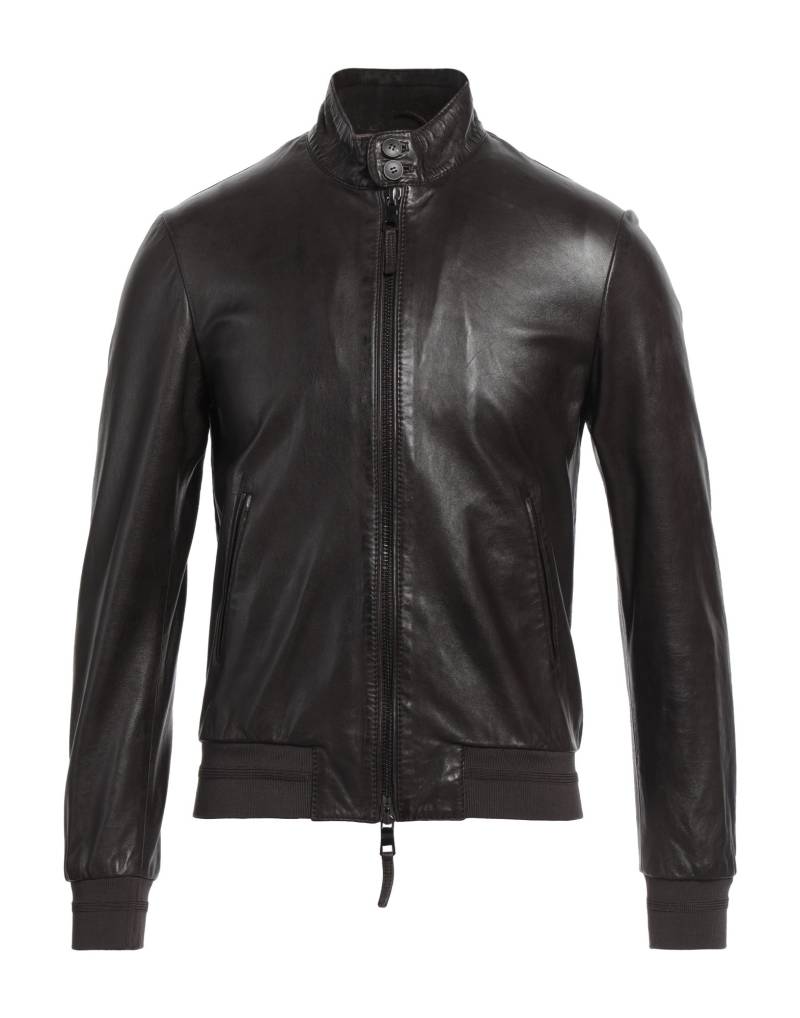 THE JACK AND JACKIE LEATHERS Jacke & Anorak Herren Dunkelbraun von THE JACK AND JACKIE LEATHERS