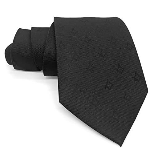 Krawatte mit Freimaurermotiv, Polyester, Schwarz von THE MASONIC COLLECTION