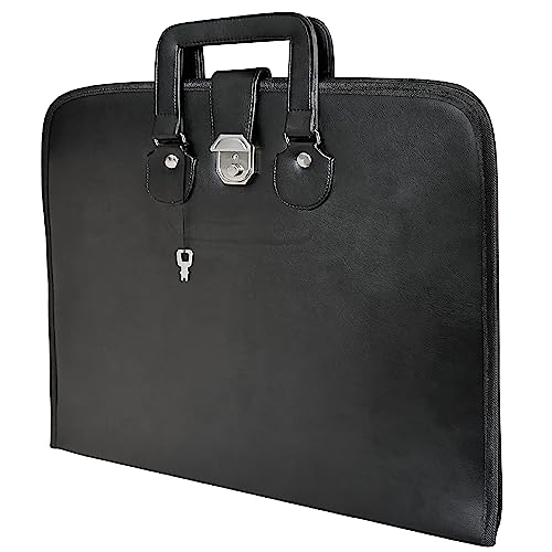 THE MASONIC COLLECTION Freimaurer Grand Rank Regalia Leichte Kunstledertasche im Aktentaschen-Stil, Schwarz , 56cm x 48cm x 2cm von THE MASONIC COLLECTION