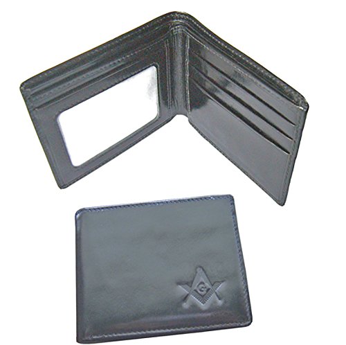 THE MASONIC COLLECTION - Freimaurer-Qualität echtes weiches Leder Geldbörse mit G - Schwarz Farbe - sehr leicht & langlebig - ein perfektes Freimaurer-Geschenk für Männer, Schwarz , Einheitsgröße, von THE MASONIC COLLECTION