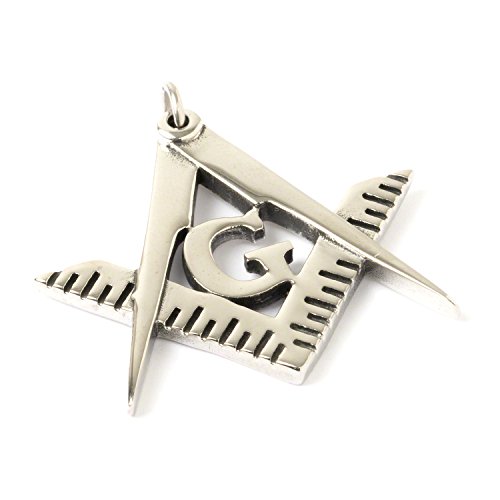 THE MASONIC COLLECTION - Quadrat und Kompass mit G-Anhänger für Damen – versilbert – präsentiert in einem Samtbeutel – kommt mit rundem Haken – hochwertiges Freimaurer-Geschenk für Frauen, Silber von THE MASONIC COLLECTION