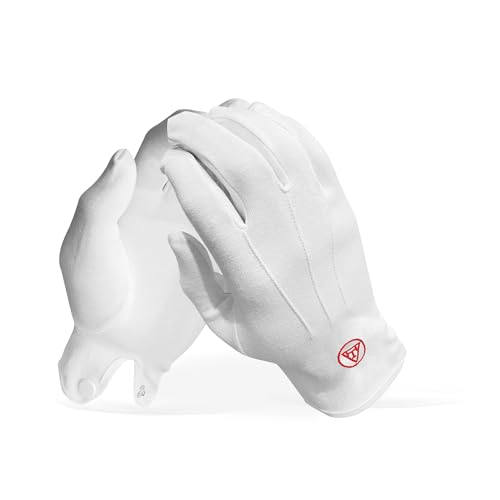 THE MASONIC COLLECTION Royal Arch Handschuhe aus 100 % weißer Baumwolle, Größe XL, ein nützliches Geschenk für Freimaurer, weiß, L von THE MASONIC COLLECTION