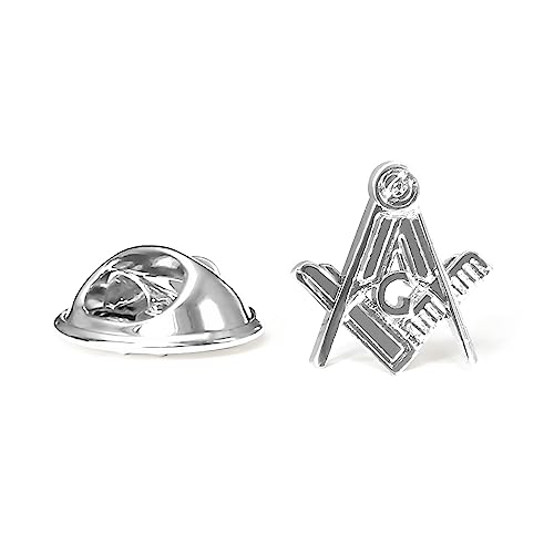 The Masonic Collection - Craft Square & Compass Freimaurer-Abzeichen mit G – 100% poliert – ein perfektes Freimaurer-Geschenk für Freimaurer Männer – erhältlich in Gold und Silber, 10mm x 9mm, Metall von THE MASONIC COLLECTION