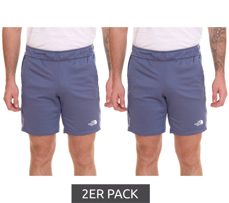 2er Pack THE NORTH FACE Mountain Athletics Herren Fleece-Shorts sportliche Sommer-Hose mit Eingriffstaschen NF0A82300EA1 Blau von THE NORTH FACE