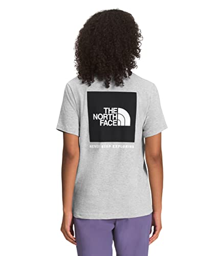 THE NORTH FACE Damen Kurzarm Box NSE T-Shirt, Tnf Light Grey Heather/Tnf Schwarz, 3X-Groß von THE NORTH FACE