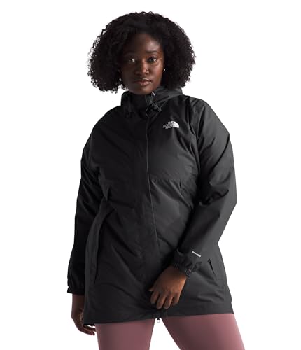 THE NORTH FACE Damen Wasserdichter Antora Parka (Standard und Übergröße) - PFAS Free, TNF Black-NPF, 2X Plus von THE NORTH FACE