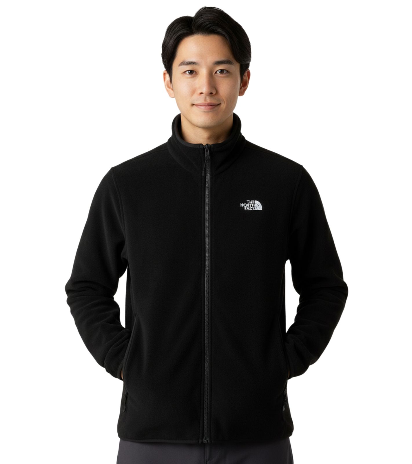 THE NORTH FACE Glacier Herren Fleece-Jacke nachhaltige Sweat-Jacke mit seitlichen Eingriffstaschen 165 g/m² Fleecejacke NF0A8D0RJK3 Schwarz von THE NORTH FACE