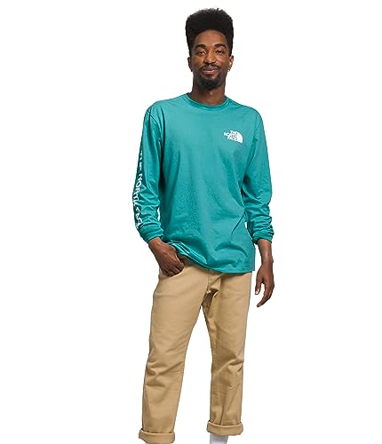 THE NORTH FACE Herren TNF Sleeve Hit Langarm-T-Shirt, Après Blue/Tnf White, L von THE NORTH FACE