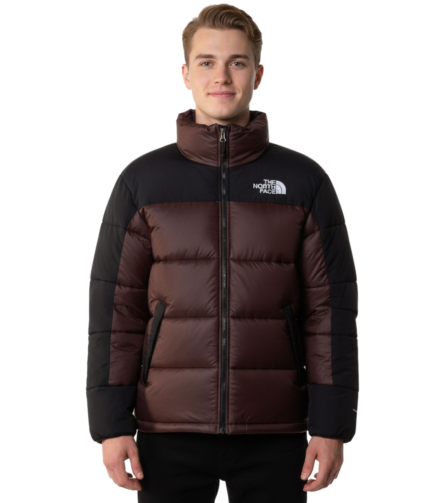 THE NORTH FACE Himalayan Herren Isolations-Jacke nachhaltige Winter-Jacke verdeckte Handwärmtaschen Schnee-Jacke NF0A4QYZLOS Braun/Schwarz von THE NORTH FACE