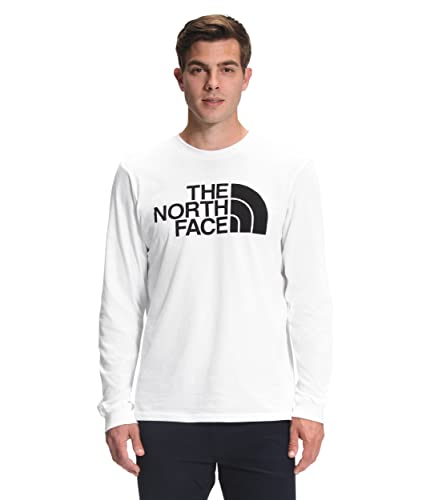 The North Face Herren Half Dome Langarm-T-Shirt, TNF Weiß/TNF Schwarz, Größe L von THE NORTH FACE