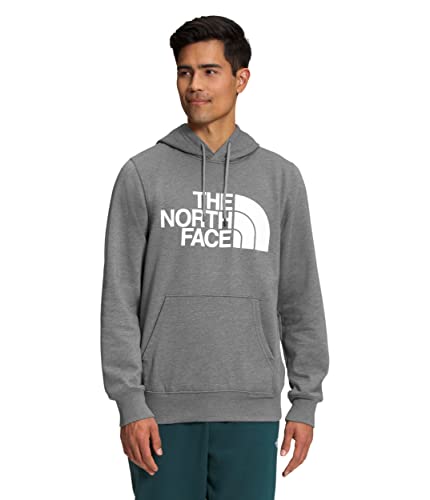 The North Face Herren Half Dome Pullover Hoodie Sweatshirt, TNF Meld Grey Heather/TNF Whitet, Größe L von THE NORTH FACE