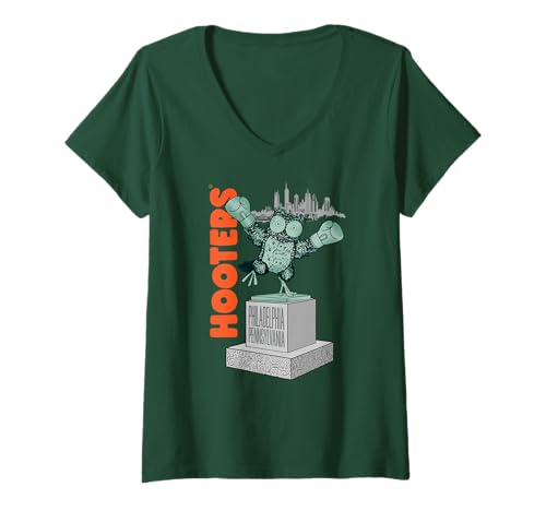 Damen Hooters Retro Philadelphia Boxing Statue Funny Owl T-Shirt mit V-Ausschnitt Damen Hooters Retro Philadelphia Boxing Statue Funny Owl T-Shirt mit V-Ausschnitt von THE ORIGINAL HOOTERS