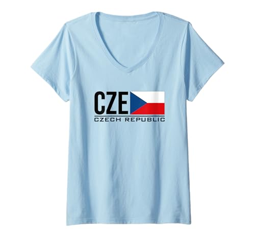 Damen Flagge der Tschechischen Republik Ländercode CZE SPORTS GAMES ATHLETE T-Shirt mit V-Ausschnitt Damen Flagge der Tschechischen Republik Ländercode CZE SPORTS GAMES ATHLETE T-Shirt mit V-Ausschnitt von THE ORIGINAL INTERNATIONAL COUNTRY CODE SPORT FLAG