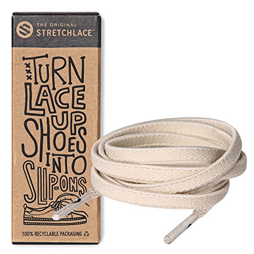 THE ORIGINAL STRETCHLACE - Flat Elastic Shoelaces, Stretch Shoe Laces for Adult Sneakers, Stylish Shoe Laces for Elderly, Kids, and People with Special Needs, Ivory, 40in von THE ORIGINAL STRETCHLACE