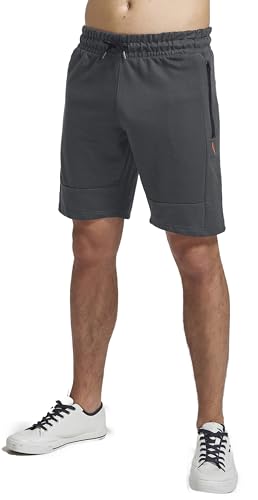 THE PEOPLE REP. Herren Moderne Sweatshorts/Kurze Jogginghose/praktische Kurze Hose mit Reißverschluß an den Taschen, Dunkelgrau, Gr. XL von THE PEOPLE REP.