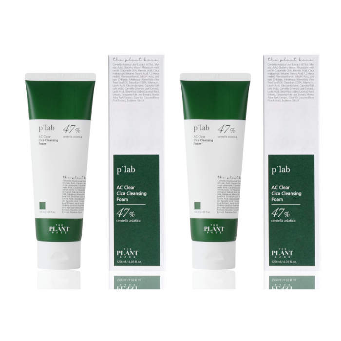THE PLANT BASE - AC Clear Cica Cleansing Foam - 120ml (2ea) Set von THE PLANT BASE