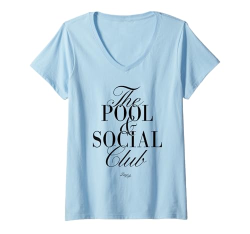 Damen The Pool and Social Club X LIVELIFE - FRONTAL T-Shirt mit V-Ausschnitt Damen The Pool and Social Club X LIVELIFE - FRONTAL T-Shirt mit V-Ausschnitt von THE POOL AND SOCIAL CLUB X LIVE LIFE CLOTHING