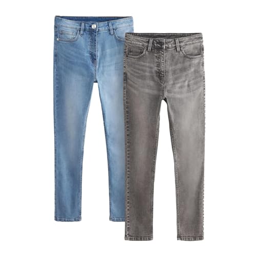 THE SET Denim Skinny Jeans für Frauen Multipack, Grau & Hellblau, 2er Pack Jeans Grau/Hellblau 44 von THE SET