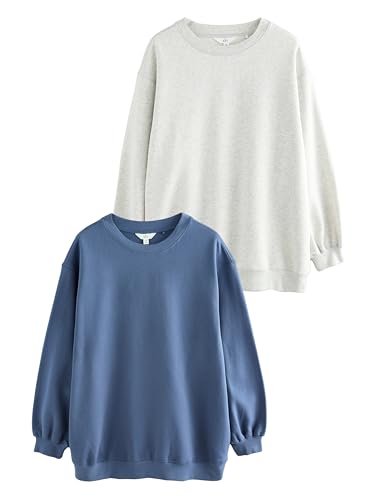 THE SET Lange Sweatshirts, 2er-Pack Washed Blue/Grey Marl XL von THE SET