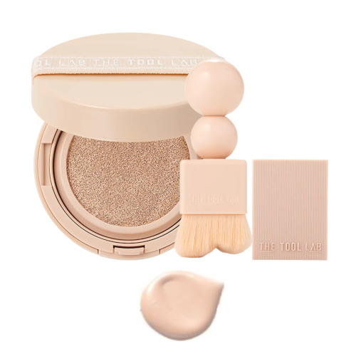 THE TOOL LAB - Stamp Skinfit Cushion Glow + Brush - 11g - 21 Ivory von THE TOOL LAB