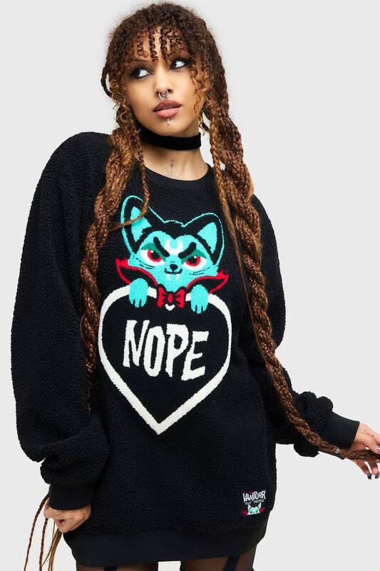 THE VAMPURR by KILLSTAR - Gothic Sweatshirt - Nope Fleece Sweater - XS bis 3XL - für Männer - Größe XXL - schwarz von THE VAMPURR by KILLSTAR