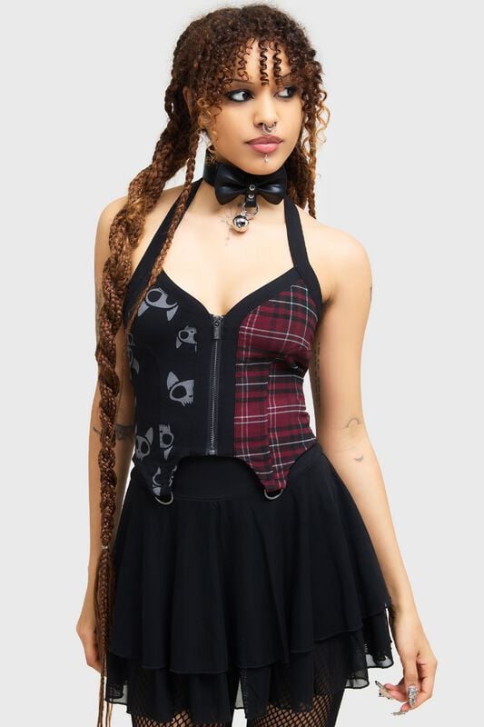 THE VAMPURR by KILLSTAR The Vampurr Halter Top Neckholder schwarz rot in M von THE VAMPURR by KILLSTAR