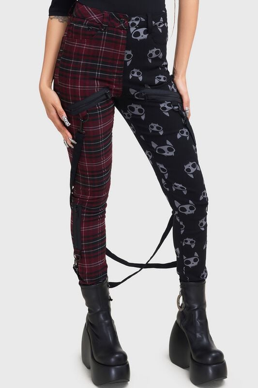 THE VAMPURR by KILLSTAR The Vampurr Trousers Stoffhose schwarz rot in XL von THE VAMPURR by KILLSTAR