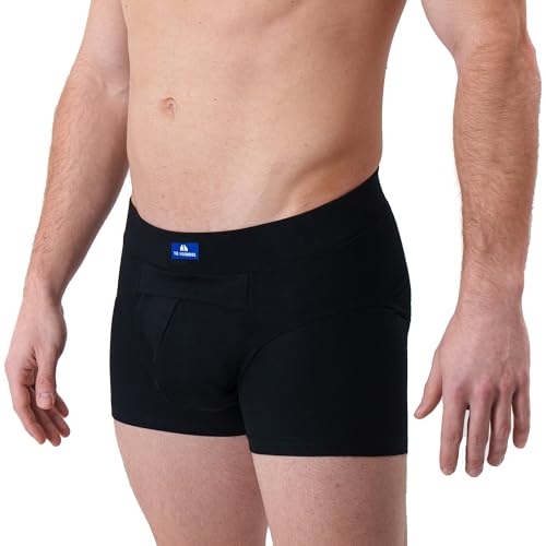 Herren Inkontinenz Boxershorts | Waschbare Unterhosen mit Schutz | Diskrete Inkontinenzhose für Männer | patentiertes Zwei-Kammern-System zum Einlgen von Pads bis Level 3 | atmungsaktiv (Schwarz, 3XL) von THE VISIONBROS