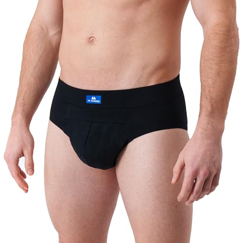 Inkontinenz Slip Herren – Inkontinenz Pants Männer mit Blasenschwäche | patentiertes Zwei-Kammern-System zum Einlegen von Pads bis Level 3 | diskret, waschbar, atmungsaktiv (Schwarz, 3XL) von THE VISIONBROS