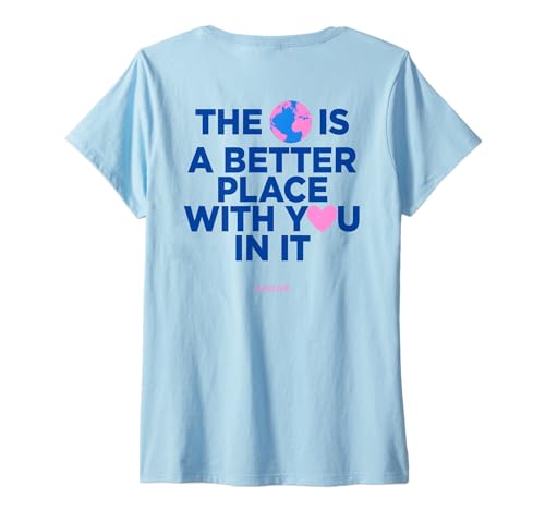 Damen The World is A Better Place with You IN IT - Backprint T-Shirt mit V-Ausschnitt Damen The World is A Better Place with You IN IT - Backprint T-Shirt mit V-Ausschnitt von THE WORLD IS A BETTER PLACE WITH YOU - LIVELIFE