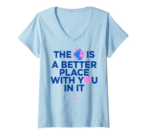 Damen The World is A Better Place with You IN IT - Frontal T-Shirt mit V-Ausschnitt Damen The World is A Better Place with You IN IT - Frontal T-Shirt mit V-Ausschnitt von THE WORLD IS A BETTER PLACE WITH YOU - LIVELIFE