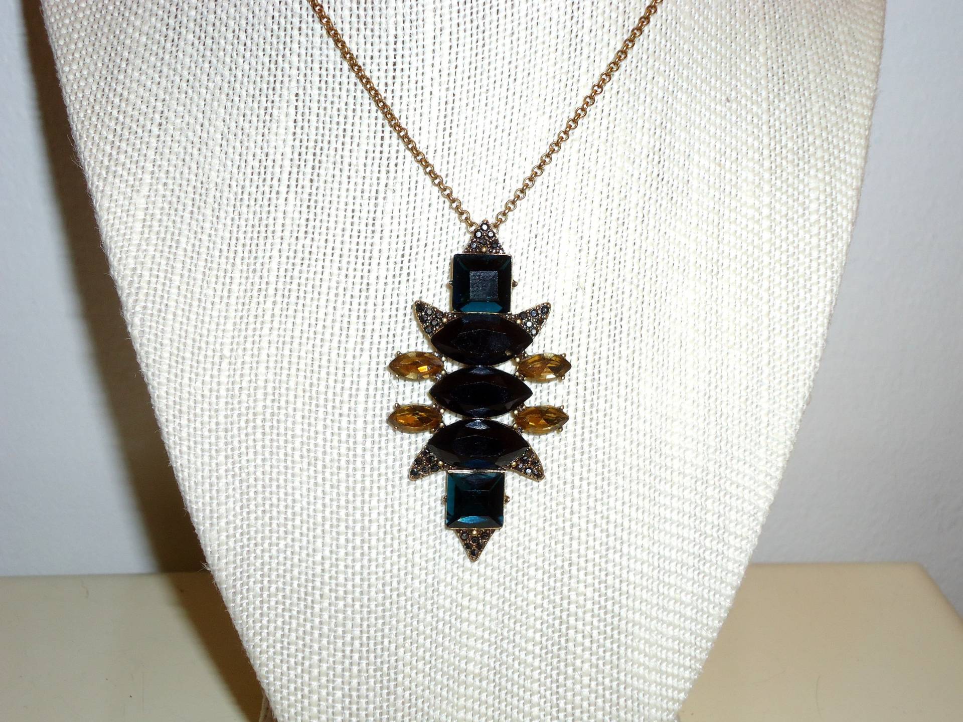 J. Crew Gold Kette Und Kristall Anhänger - Vintage von THEACCESSORIESBAR