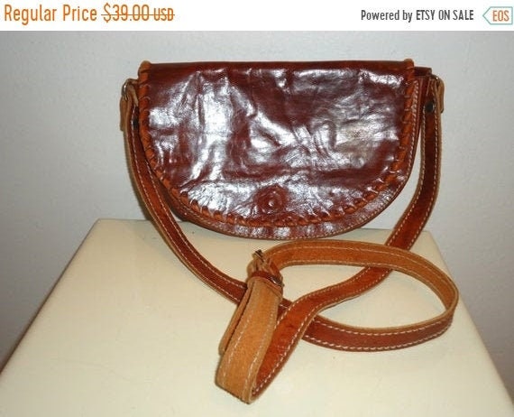 Wunderschöne Vintage Cognac/Braun Leder Umhängetasche von THEACCESSORIESBAR