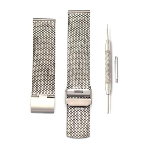 THEAGE Titan-Mesh-Uhrenarmband für Herren und Damen, Mesh-Uhrenarmbänder (21 mm) von THEAGE