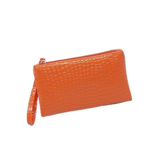 Lange Geldbörse für Damen, Krokodilmuster, PU-Leder, Litschi-Münztasche, Handgelenktasche, Reißverschluss, Handytasche, Kreditkartenhalter, Orange, 1 Stpck Lange Geldbörse für Damen, Krokodilmuster, PU-Leder, Litschi-Münztasche, Handgelenktasche, Reißverschluss, Handytasche, Kreditkartenhalter, Orange, 1 Stpck von THEDAYBABY
