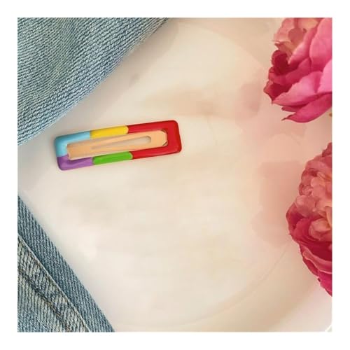 THEDAYBABY 5 Stück/Set gebrochenes Haar für Mädchen, Pony, Seitenklammern, die das Haar nicht beschädigen, süße Blumen-Haarspangen (quadratisch, 6 cm, 2 Set) von THEDAYBABY