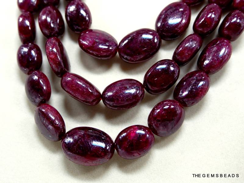Natürliche Rubin Ovale Form Makro Perlen Halskette/Nugget Schmuck Hochzeit Schmuck von THEGEMSBEADS