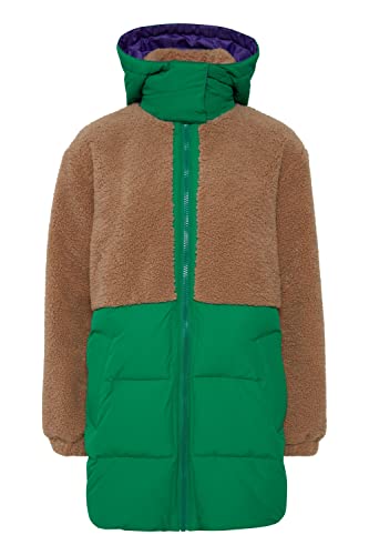 THEJOGGCONCEPT JCAIDA MIX JACKET Damen Winterjacke Damenjacke Jacke mit großer Kapuze Teddy Fell Fleece mit dicker Steppung, Größe:M, Farbe:Lush Meadow Mix (201437) von THEJOGGCONCEPT