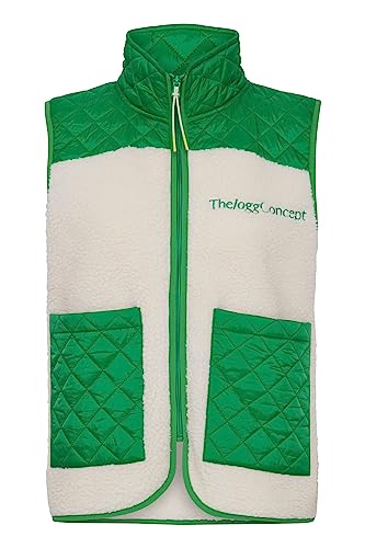 THEJOGGCONCEPT JCBERRI Damen Weste Fleece Outdoor Weste hochwertiges Teddy Material Reißverschluss mit hochabschließendem Kragen, Größe:L, Farbe:Mint Mix (201742) von THEJOGGCONCEPT