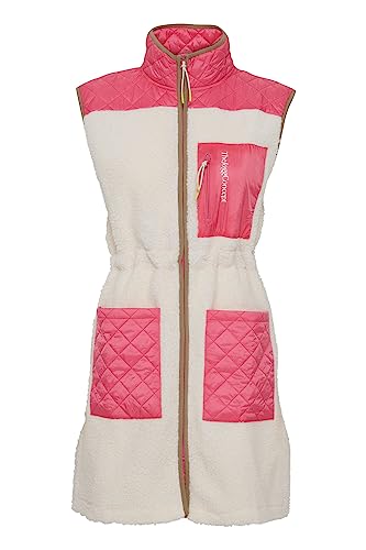 THEJOGGCONCEPT JCBERRI LONG Damen Weste Fleece Outdoor Weste Lange Weste Reißverschluss mit hochabschließendem Kragen mit Teddyfutter, Größe:XS, Farbe:Azalea Pink Mix (201760) von THEJOGGCONCEPT