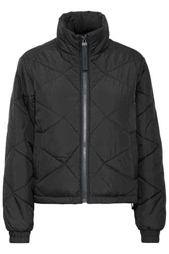 THEJOGGCONCEPT JCCarla Damen Jacke Steppjacke Winterjacke mit Stehkragen Label-Details Loose fit, Größe:XXL, Farbe:BLACK (203650) von THEJOGGCONCEPT