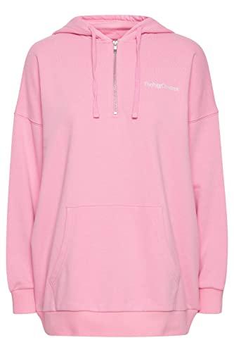 THEJOGGCONCEPT JCSAFINE Damen Sweatshirt Pullover Sweater Hoodie Kapuzen-Pullover mit Kapuze mit Reißverschluss mit Känguru-Tasche, Größe:2XL, Farbe:Rosebloom (152214) von THEJOGGCONCEPT