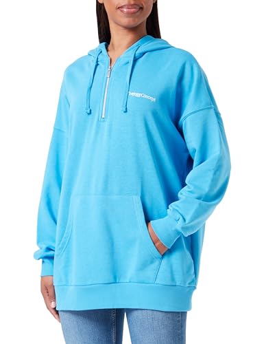 THEJOGGCONCEPT JCSAFINE Damen Sweatshirt Pullover Sweater Hoodie Kapuzen-Pullover mit Kapuze mit Reißverschluss mit Känguru-Tasche, Größe:S, Farbe:Malibu Blue (174435) von THEJOGGCONCEPT
