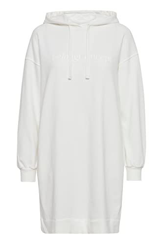 THEJOGGCONCEPT JCSAFINE Dress - Damen Langes Sweatshirt Pullover Longpullover mit Kapuze Loose Fit, Größe:XS, Farbe:Off White (114800) von THEJOGGCONCEPT