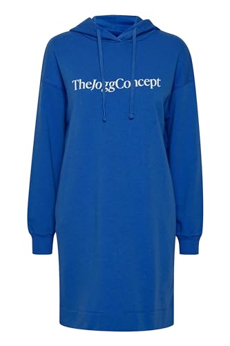 THEJOGGCONCEPT JCSAFINE Dress Dress - Damen Langes Sweatshirt Pullover Longpullover mit Kapuze Loose Fit, Größe:XXL, Farbe:Princess Blue (194150) von THEJOGGCONCEPT